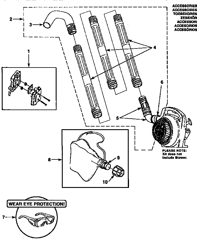 Homelite HB-180-V UT08010-E gutter maintenance kit diagram