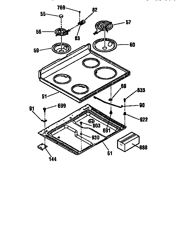 Kenmore 91162175790 maintop diagram
