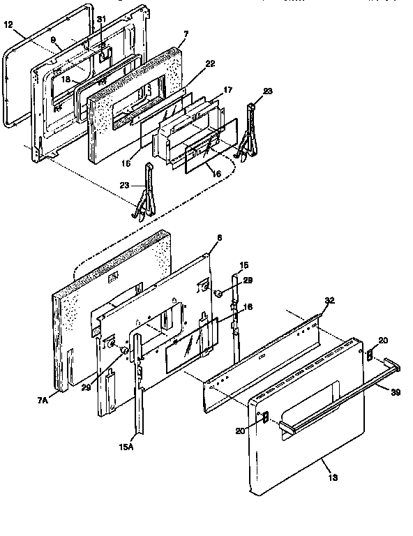 Frigidaire FEF450WCDA door diagram