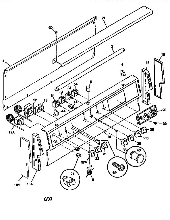 Frigidaire FEF450WCWB backguard diagram