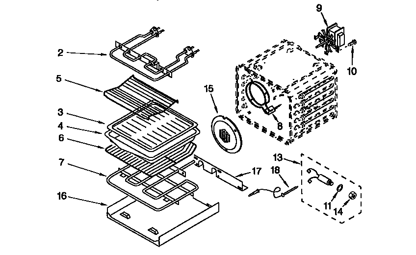KitchenAid KEBS107DBAL4 internal oven diagram