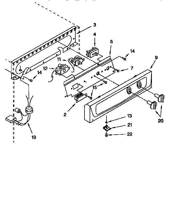KitchenAid KUIS185FBL0 escutcheon and control components diagram