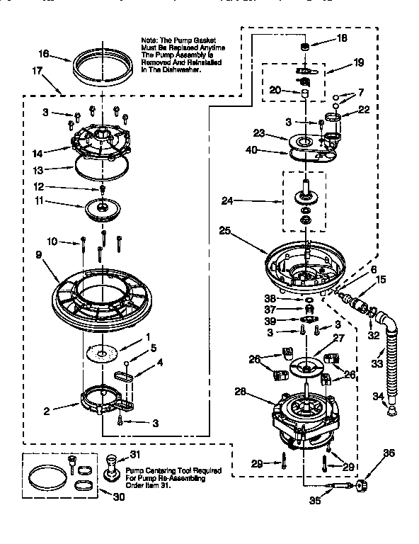 Kenmore 66515685790 pump and motor diagram