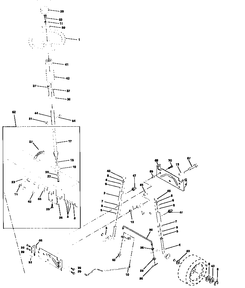 Craftsman 917259553 steering assembly diagram