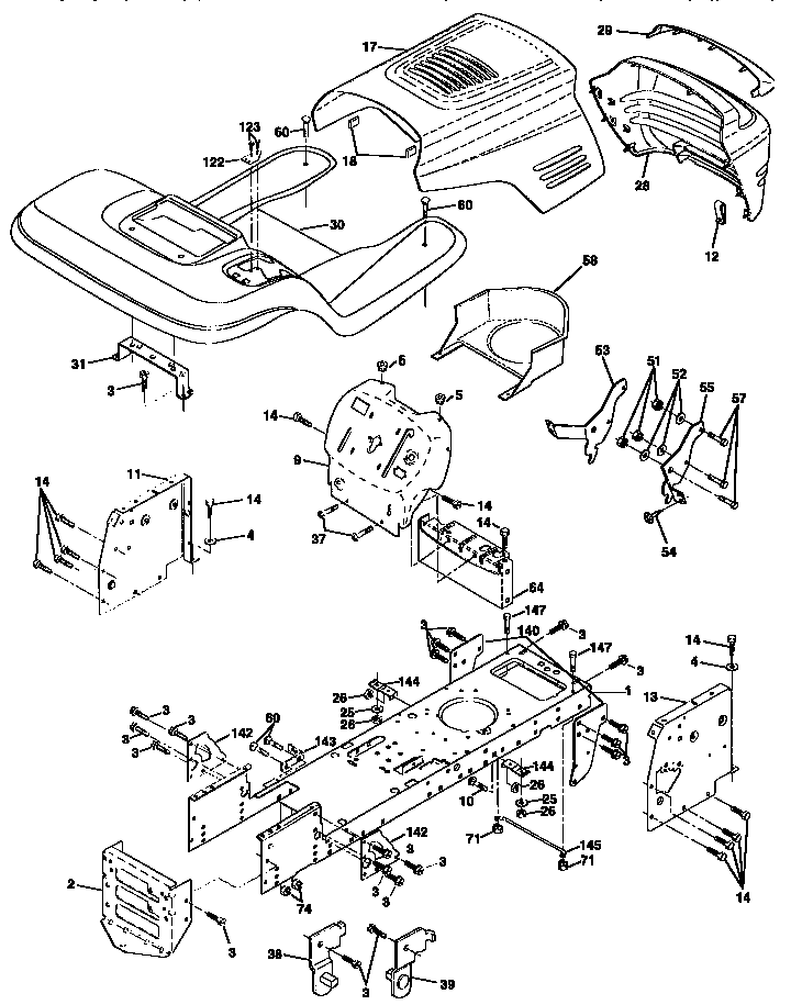Craftsman 917258555 chassis and enclosures diagram