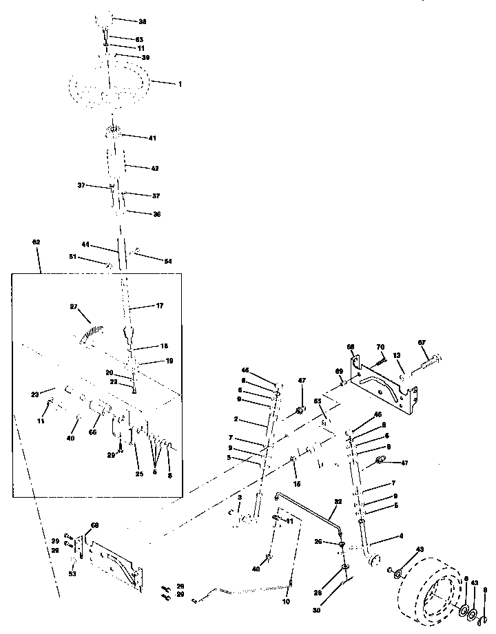 Craftsman 917258555 steering assembly diagram