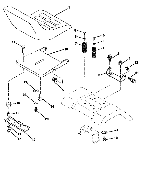 Craftsman 917258555 seat assembly diagram