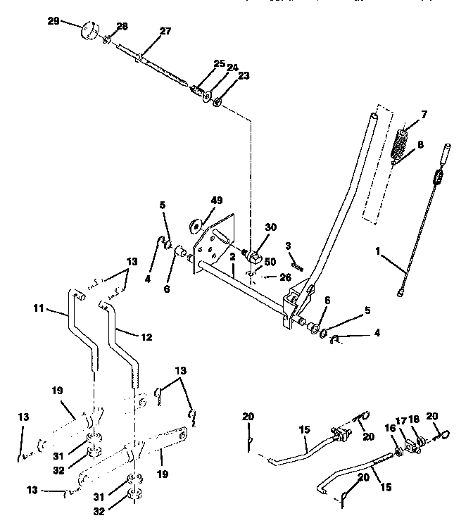 Craftsman 917258555 mower lift diagram