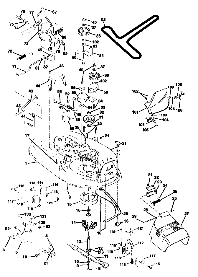 Craftsman 917258555 mower deck diagram