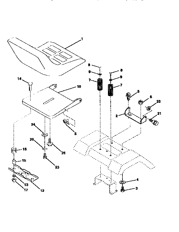 Craftsman 917258082 seat assembly diagram