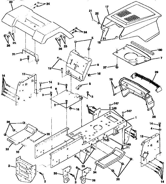Craftsman 917258072 chassis and enclosures diagram