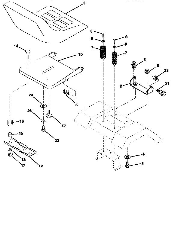 Craftsman 917258072 seat assembly diagram
