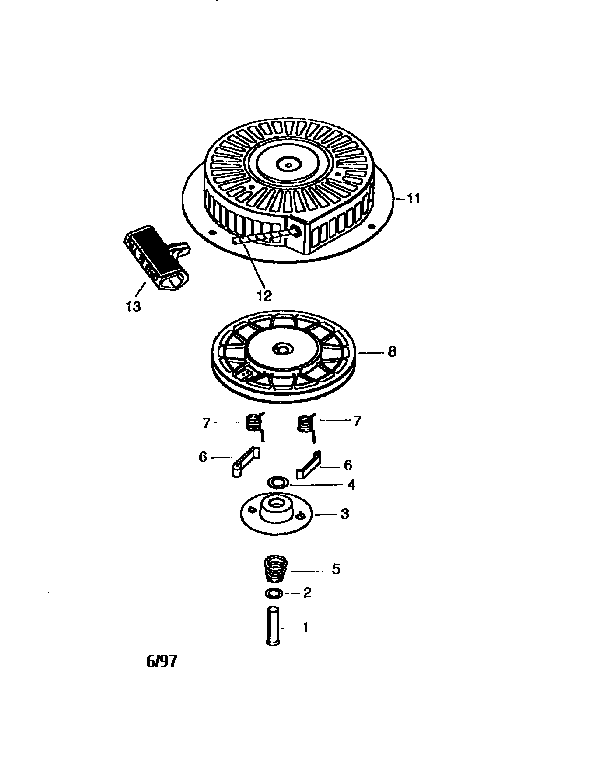 Troybilt 47049 recoil starter 590704 diagram