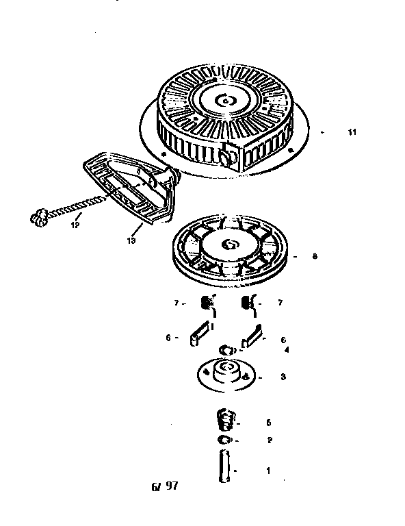 Craftsman 536886190 rewind starter 590733 diagram