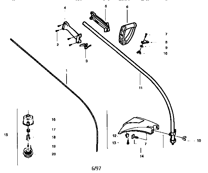Weed Eater FEATHERLITE XT25 weed eater diagram