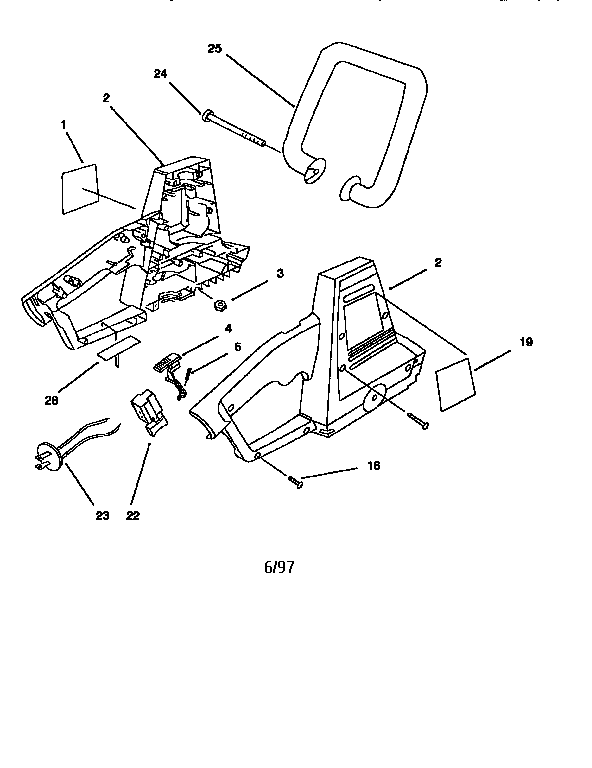 Toro 51819 housing and handle assembly diagram