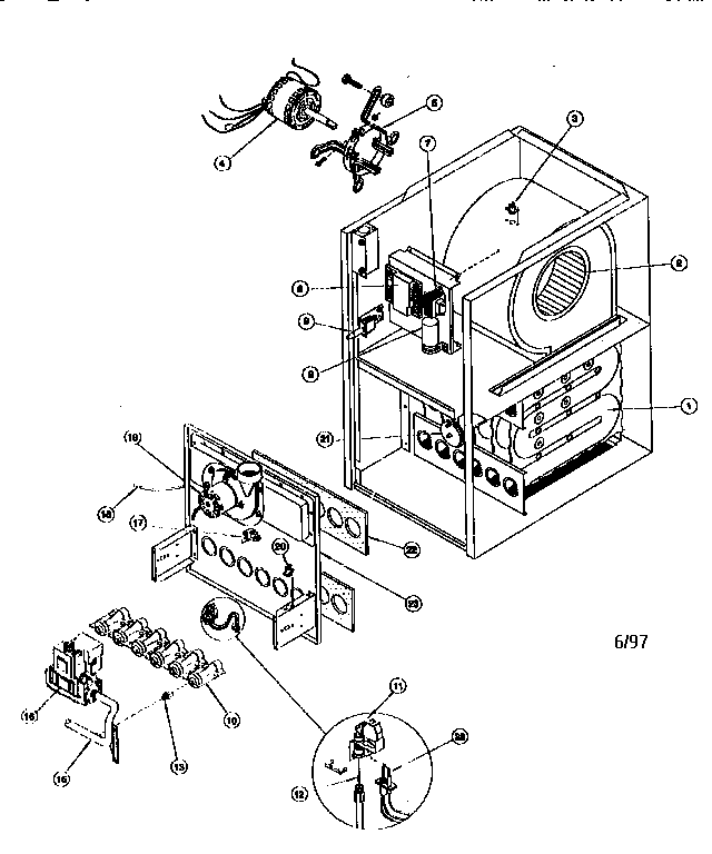 ICP GDJ100M12C1 burner assembly diagram