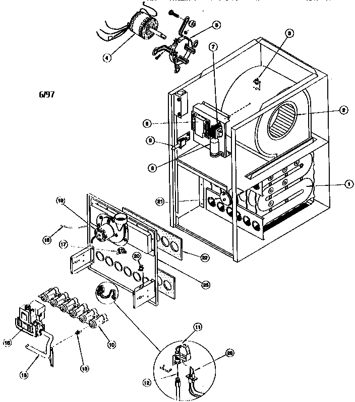 ICP GDJ075M12C1 burner assembly diagram