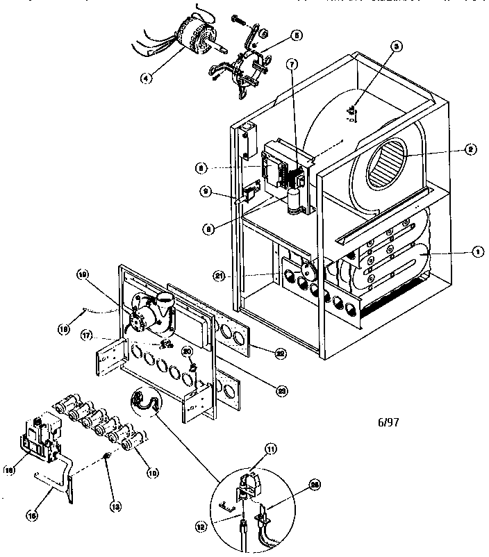 ICP NDN5125BKC1 functional replacement parts diagram