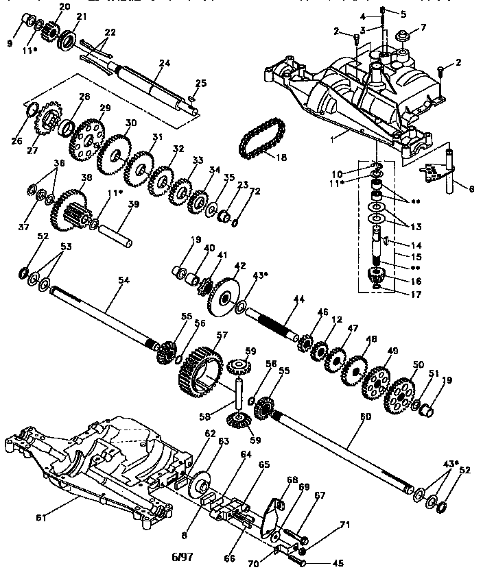 Weed Eater 440501 transaxle dana diagram