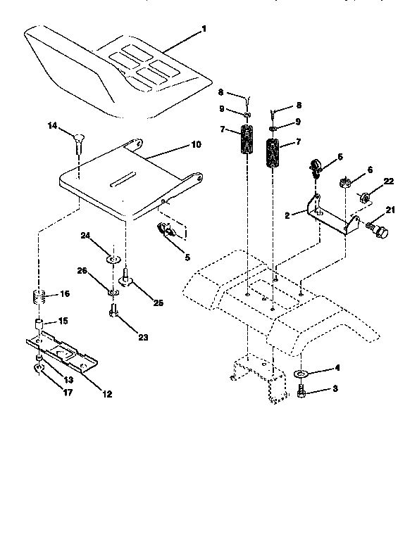 Craftsman 917259980 seat assembly diagram