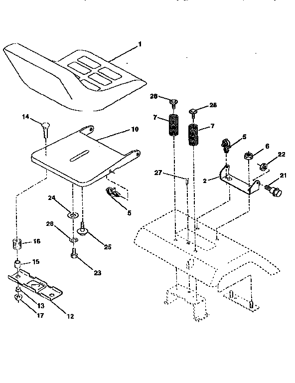 Western Auto AYP7167A79 seat assembly diagram