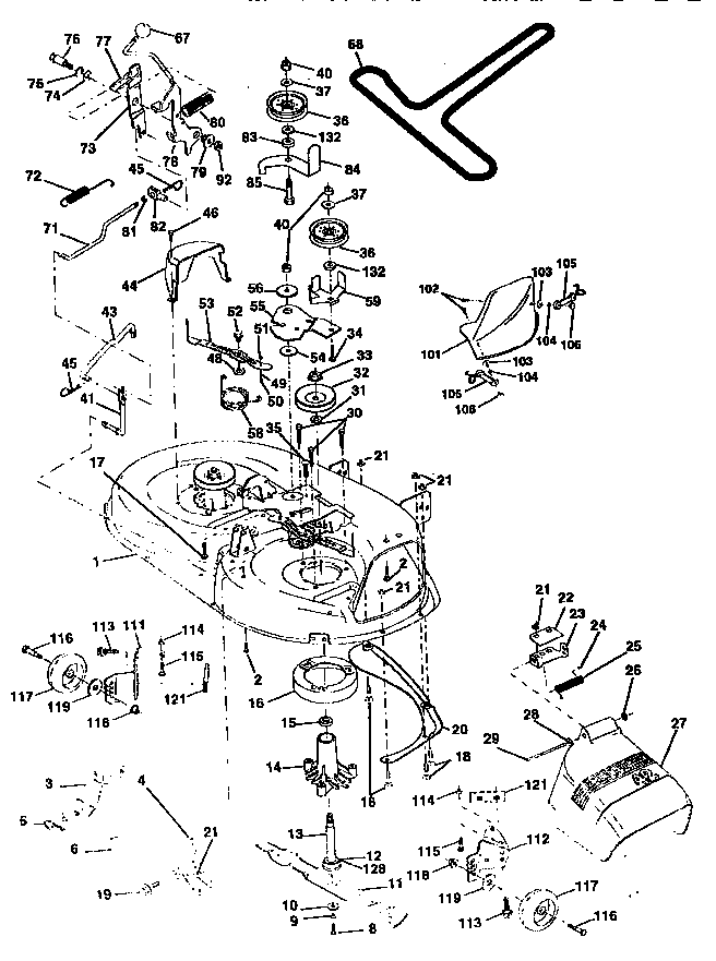 Western Auto AYP7167A79 mower deck diagram