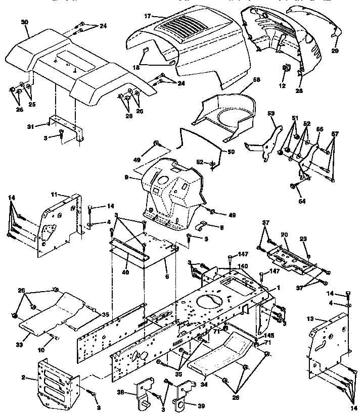 Western Auto AYP9159A69 chassis and enclosures diagram