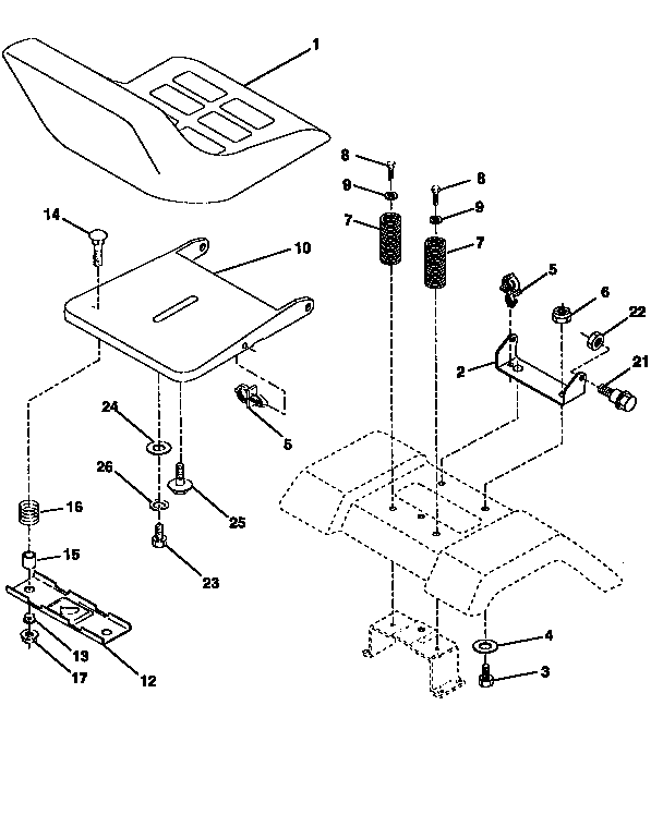 Western Auto AYP9159A69 seat assembly diagram