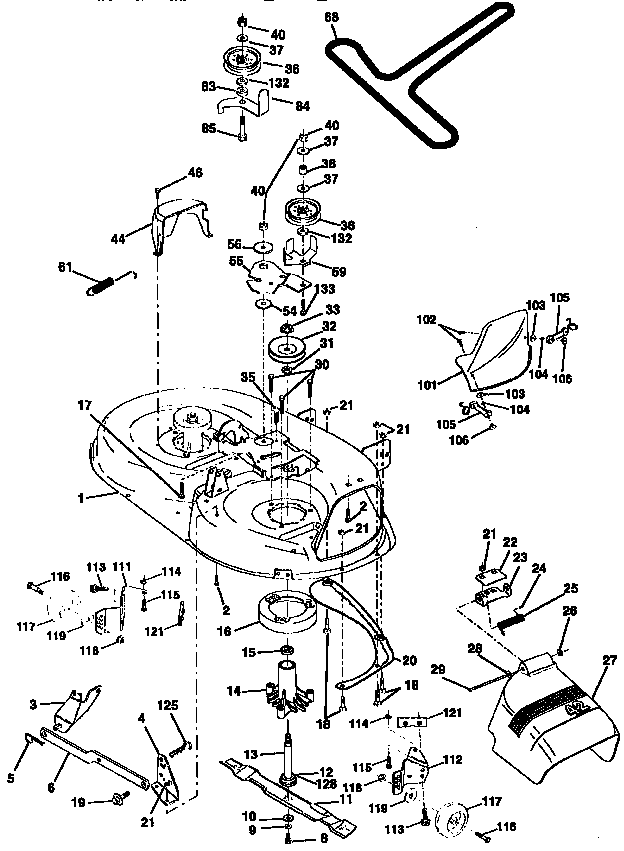 Western Auto AYP9159A69 mower deck diagram