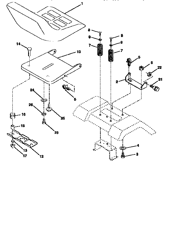 Craftsman 25992 seat assembly diagram