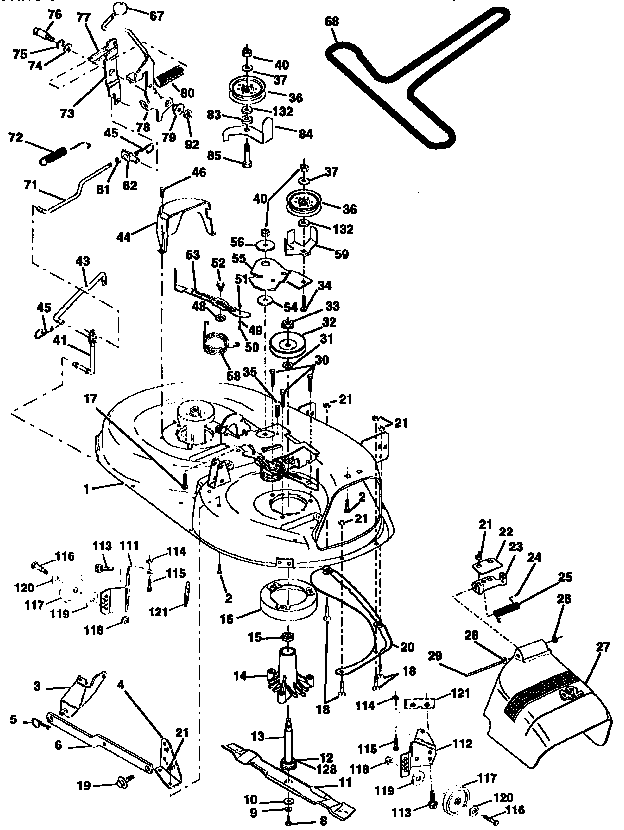 Craftsman 25992 mower deck diagram
