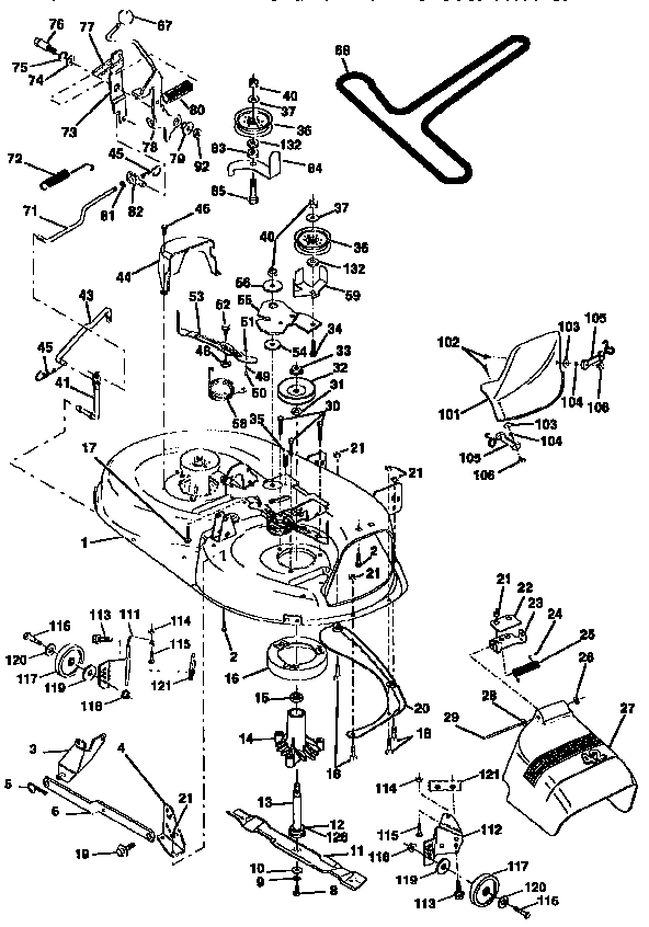 Western Auto AYP9182B79 mower deck diagram