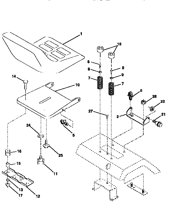 Weed Eater HD19H42A seat assembly diagram