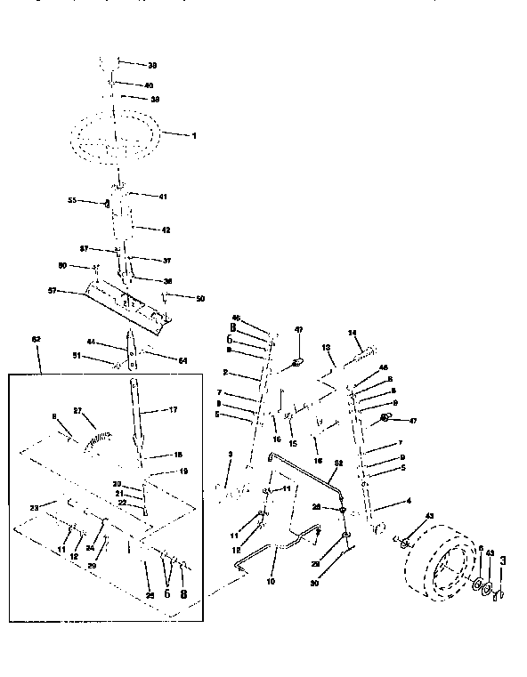 Craftsman 25996 steering assembly diagram
