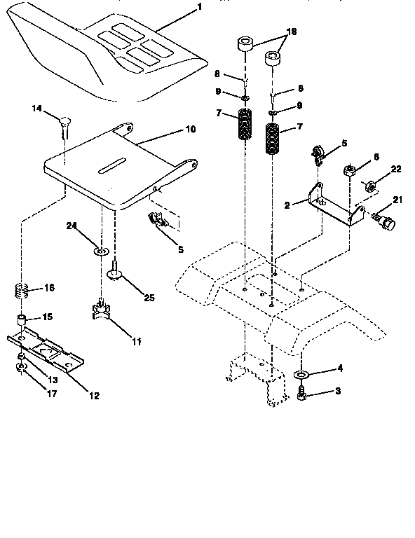 Craftsman 25996 seat assembly diagram