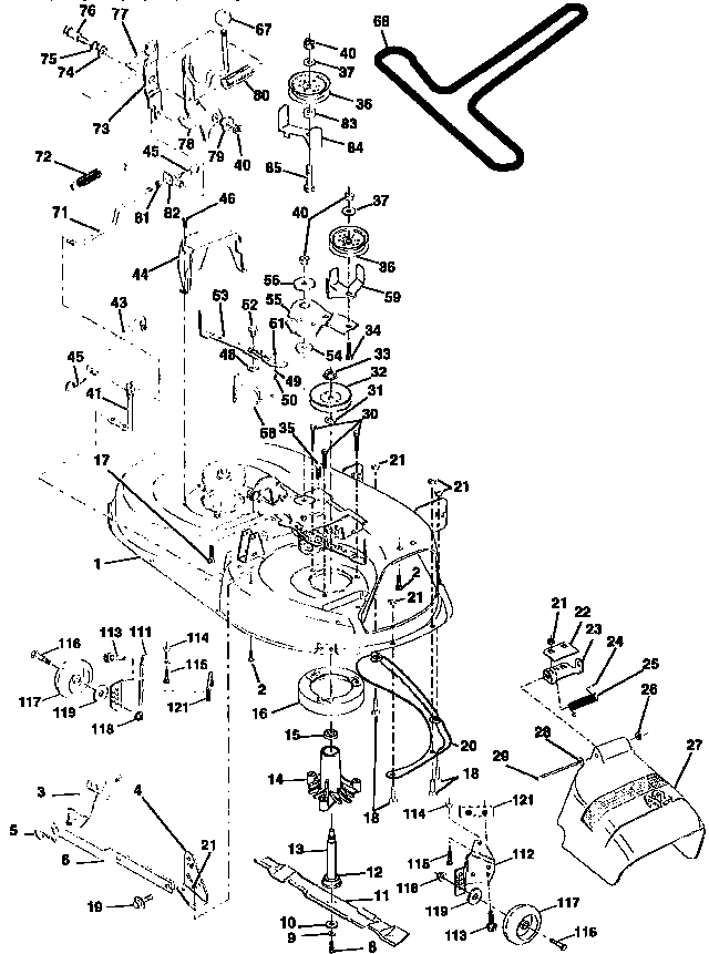 Craftsman 25996 42" mower deck diagram