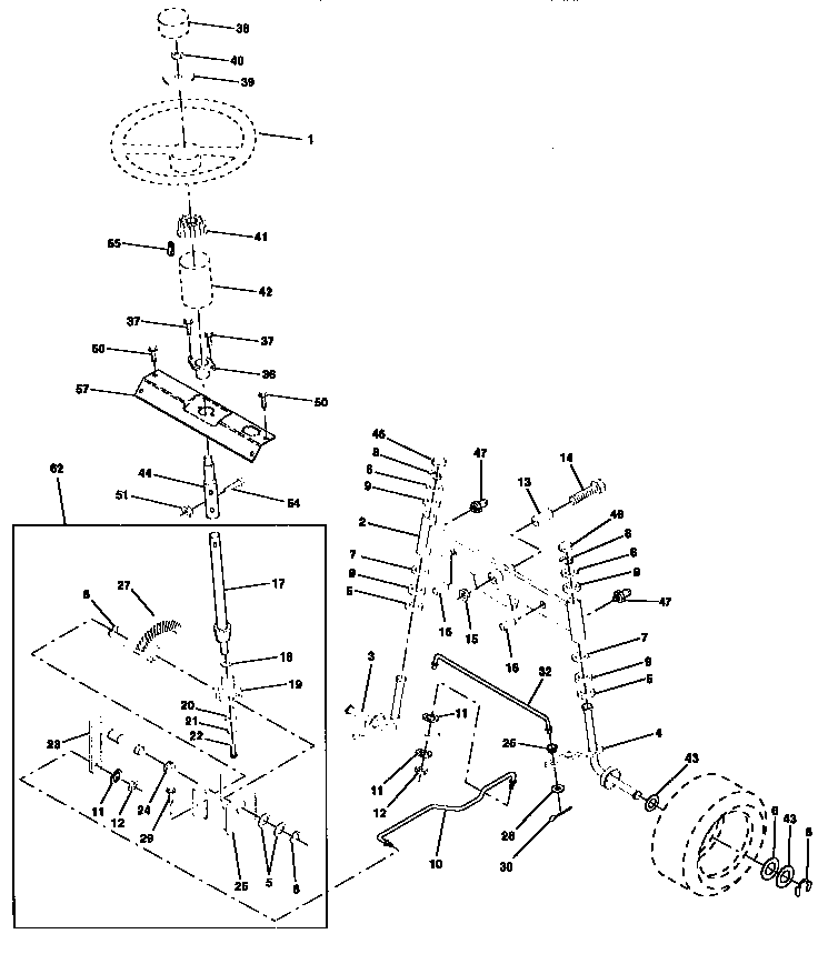 Western Auto AYP7159A69 steering assembly diagram