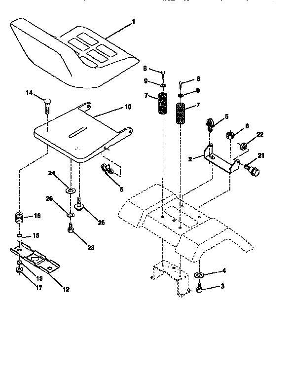 Western Auto AYP7159A69 seat assembly diagram