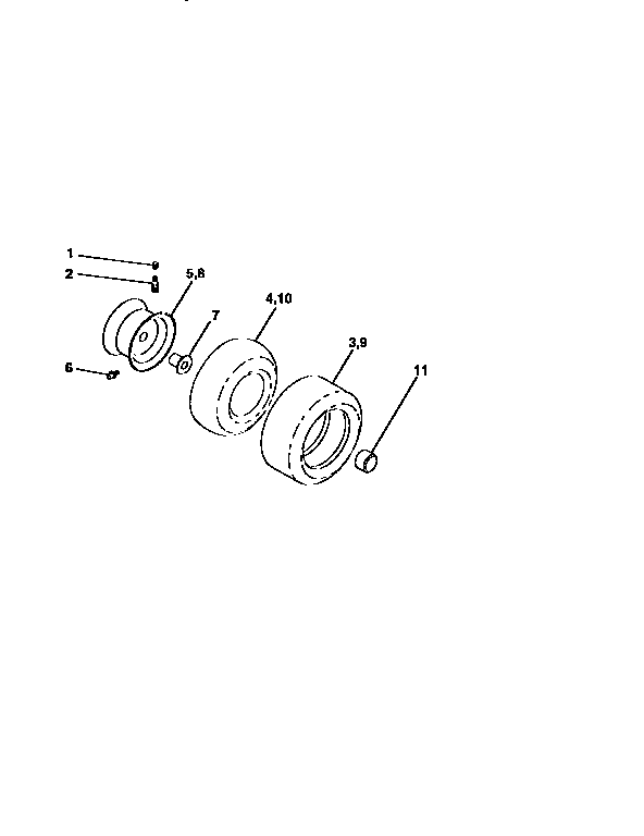 Western Auto AYP7159A69 wheels and tires diagram