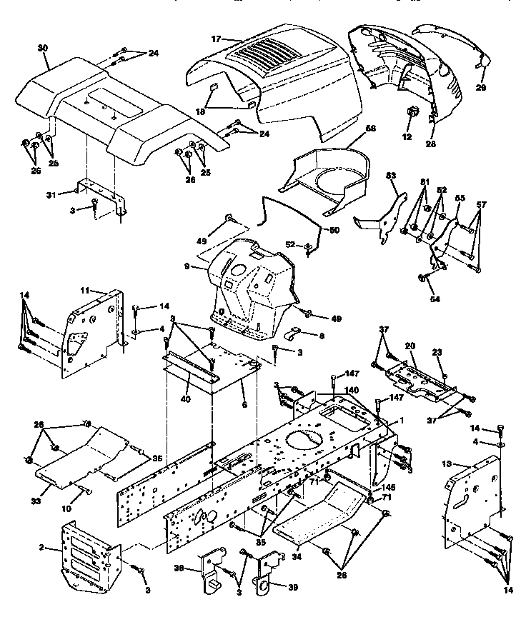 Weed Eater 440501 chassis and enclosures diagram