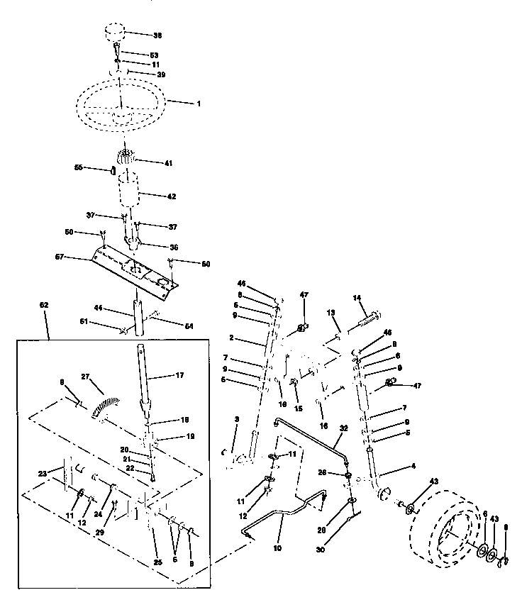 Weed Eater 440501 steering assembly diagram