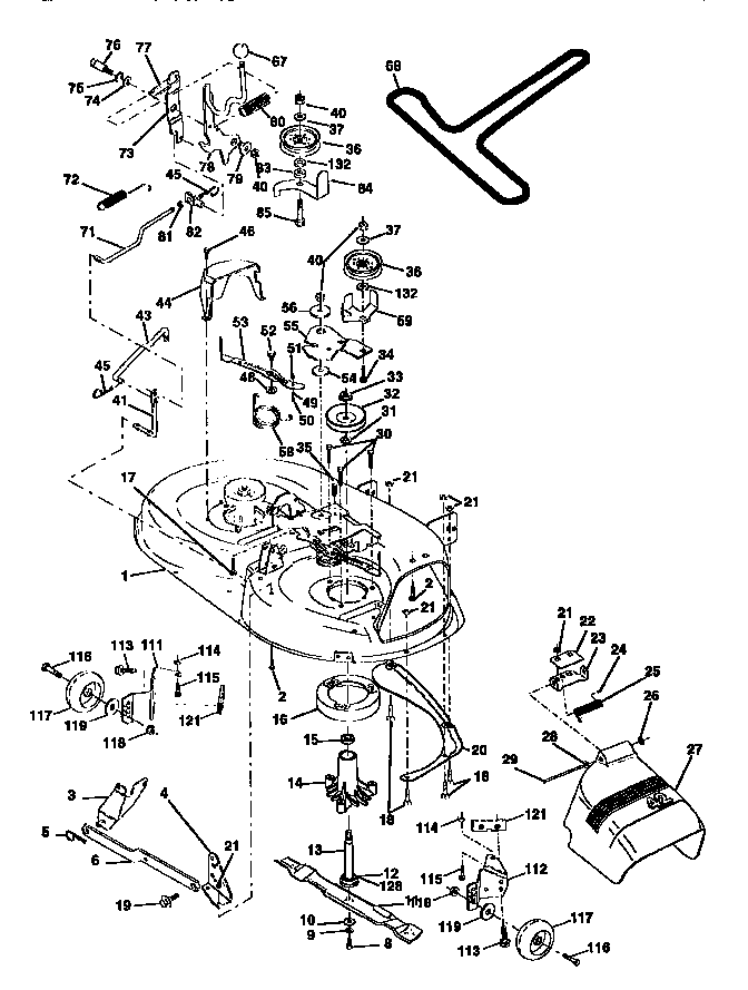 Weed Eater 440501 42" mower deck diagram