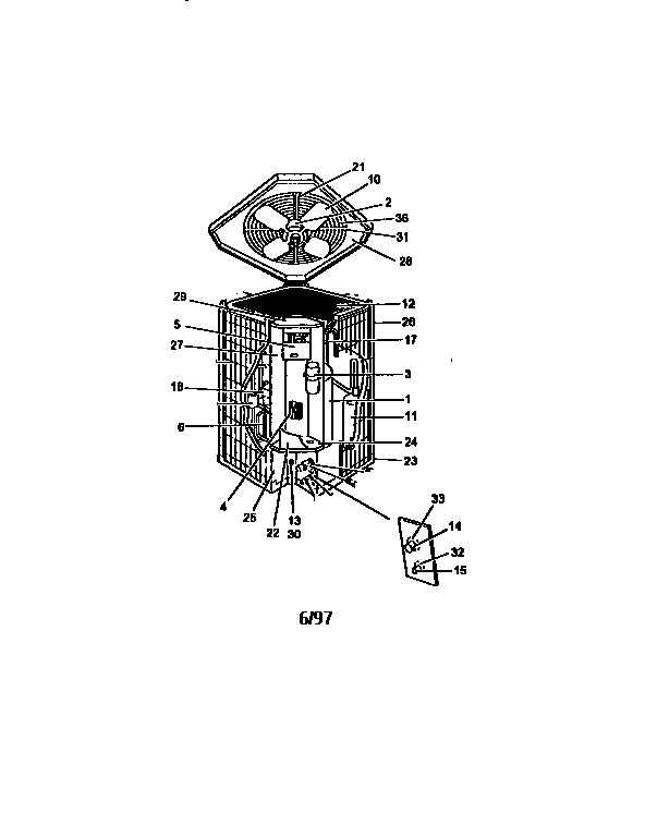 York E1FD018A06A heat pump outdoor unit diagram