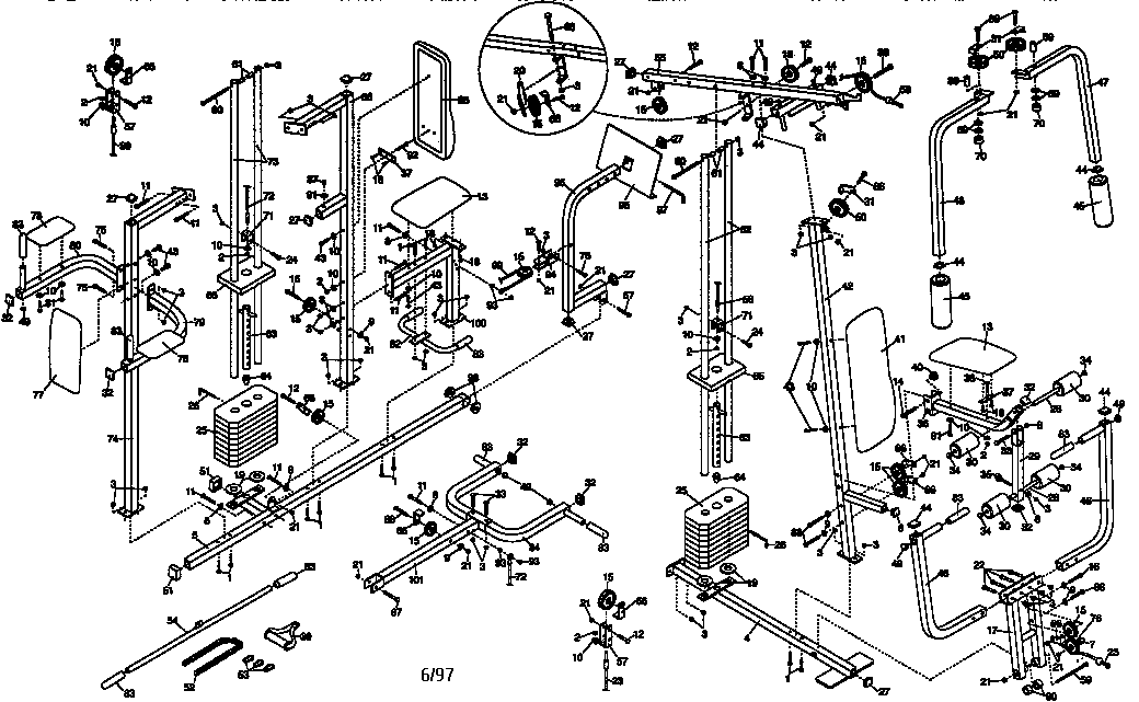 Weider WESY96351 unit parts diagram