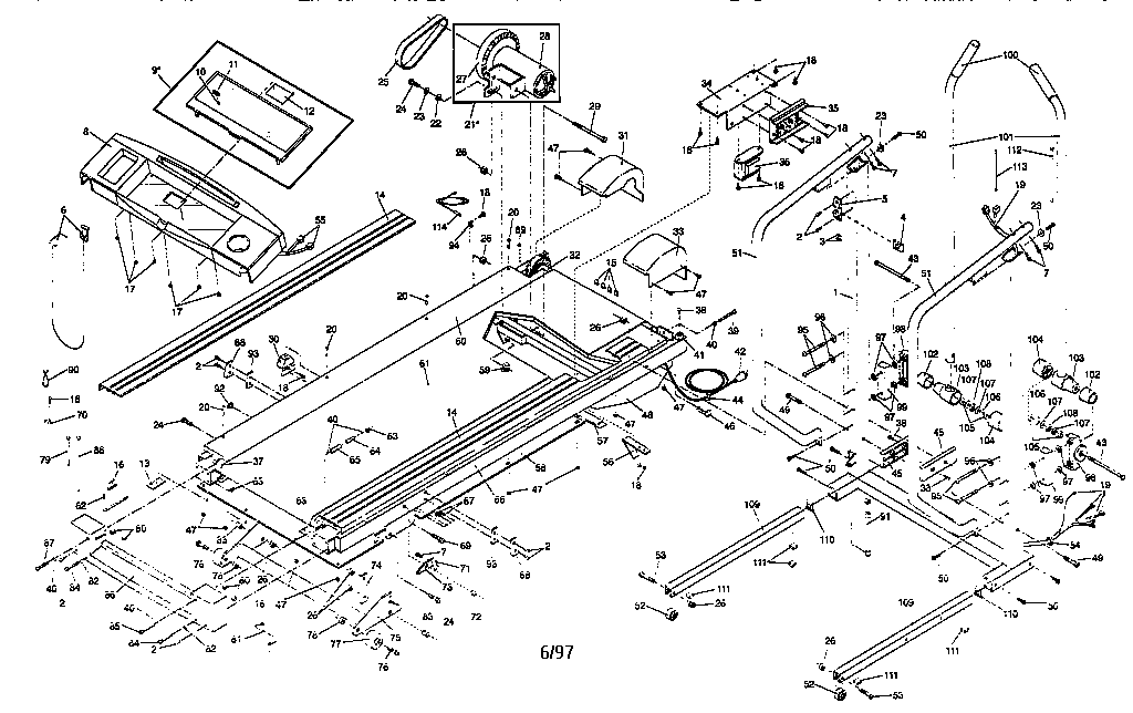 Proform QVTL22461 unit parts diagram
