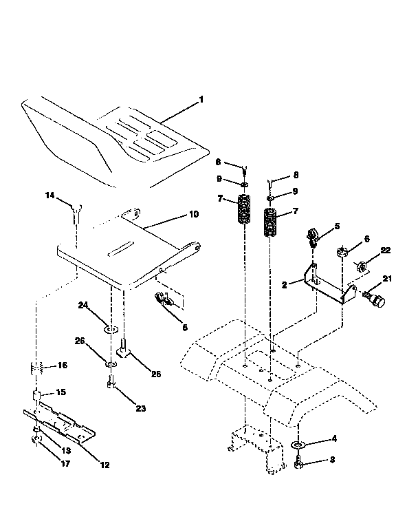 Craftsman 917259564 seat assembly diagram