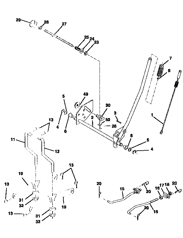 Craftsman 917259564 mower lift diagram