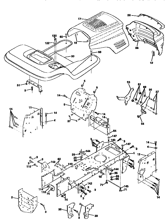 Craftsman 917258535 chassis and enclosures diagram