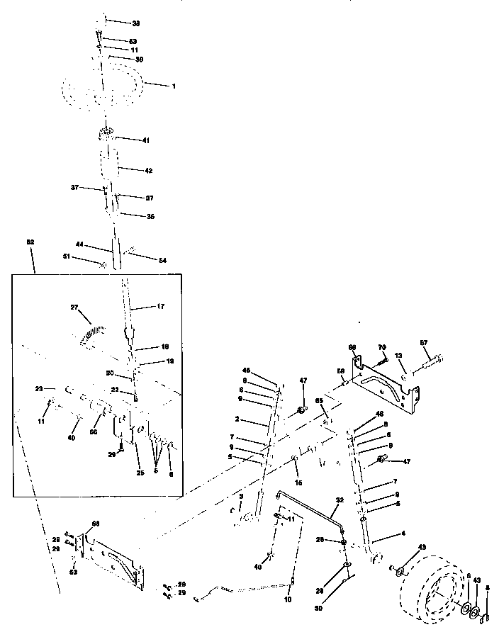 Craftsman 917258535 steering assembly diagram